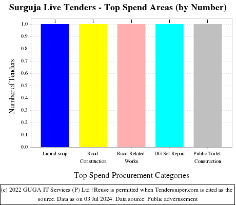 Surguja Live Tenders - Top Spend Areas (by Number)
