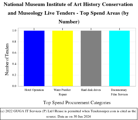 National Museum Institute of Art History, Conservation and Museum of Science Live Tenders - Top Spend Areas (by Number)